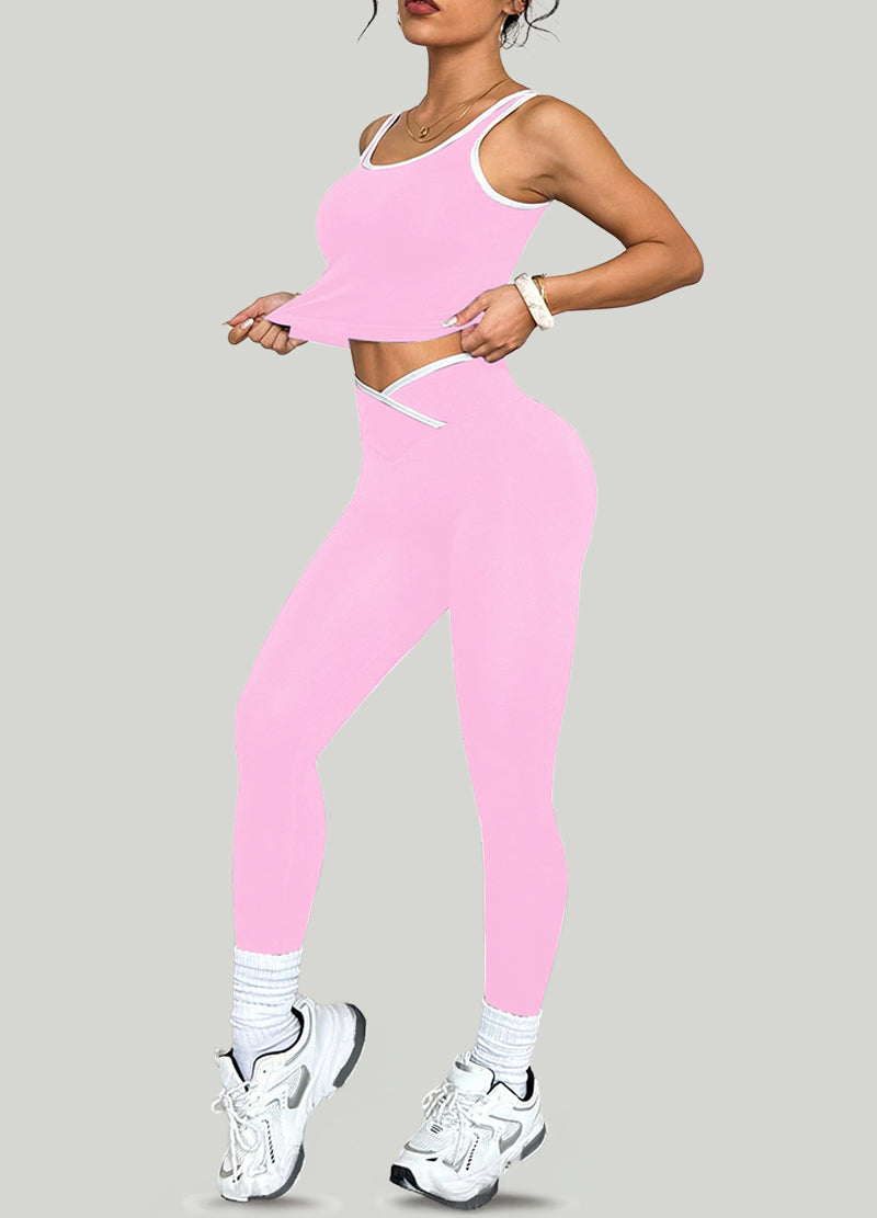 V WAIST LINED WORKOUT SET(MMS5014) <Bundle>