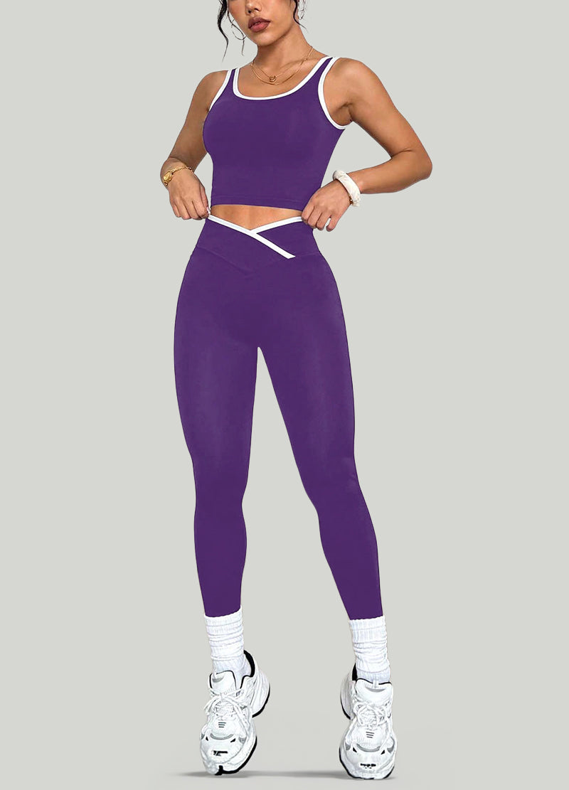 V WAIST LINED WORKOUT SET(MMS5014) <Bundle>