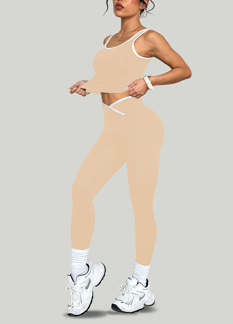 V WAIST LINED WORKOUT SET(MMS5014) <Bundle>