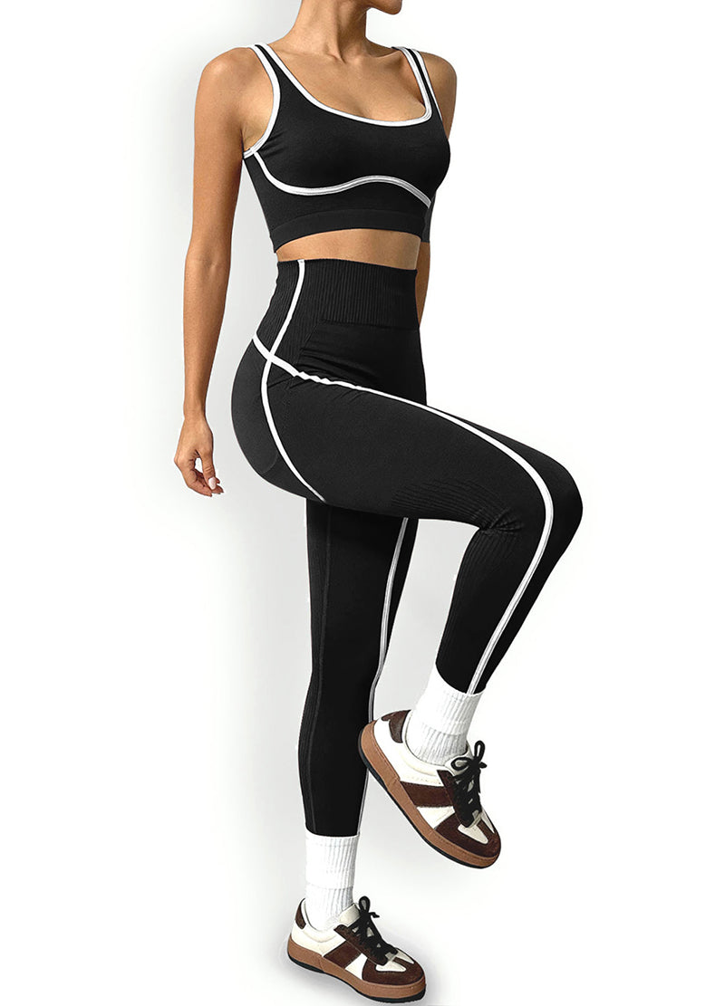 CONTRAST LINE SLEEVELESS LONGPANTS SET(MMS5016) <Bundle>