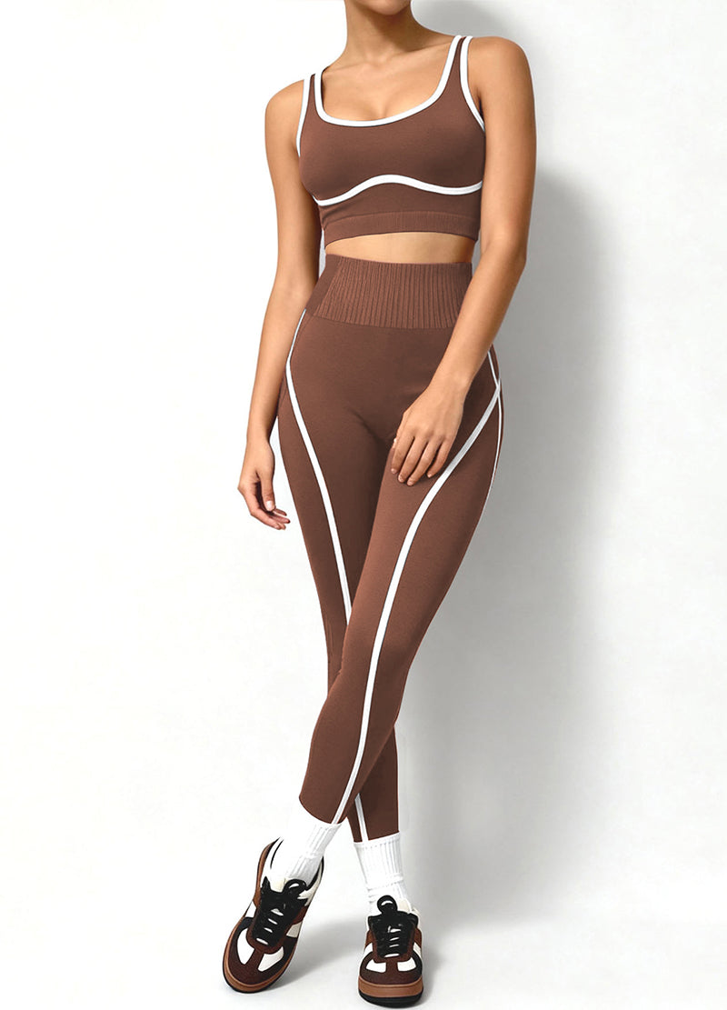 CONTRAST LINE SLEEVELESS LONGPANTS SET(MMS5016) <Bundle>