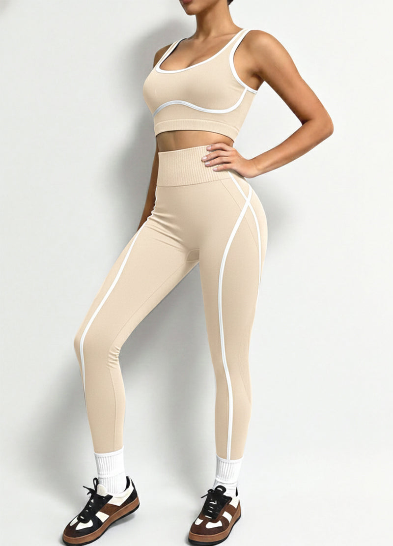 CONTRAST LINE SLEEVELESS LONGPANTS SET(MMS5016) <Bundle>