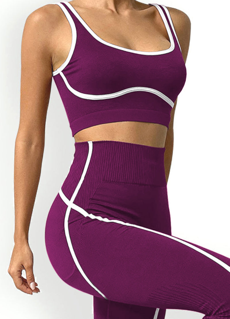 CONTRAST LINE SLEEVELESS LONGPANTS SET(MMS5016) <Bundle>