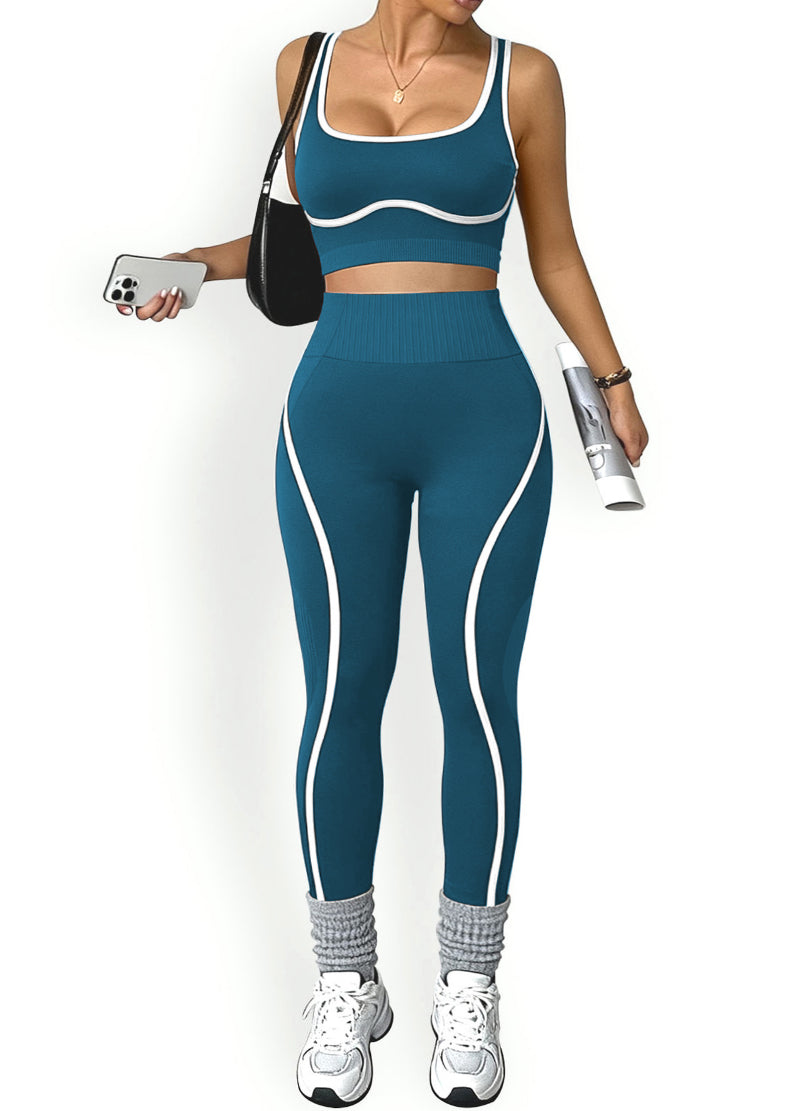 CONTRAST LINE SLEEVELESS LONGPANTS SET(MMS5016) <Bundle>