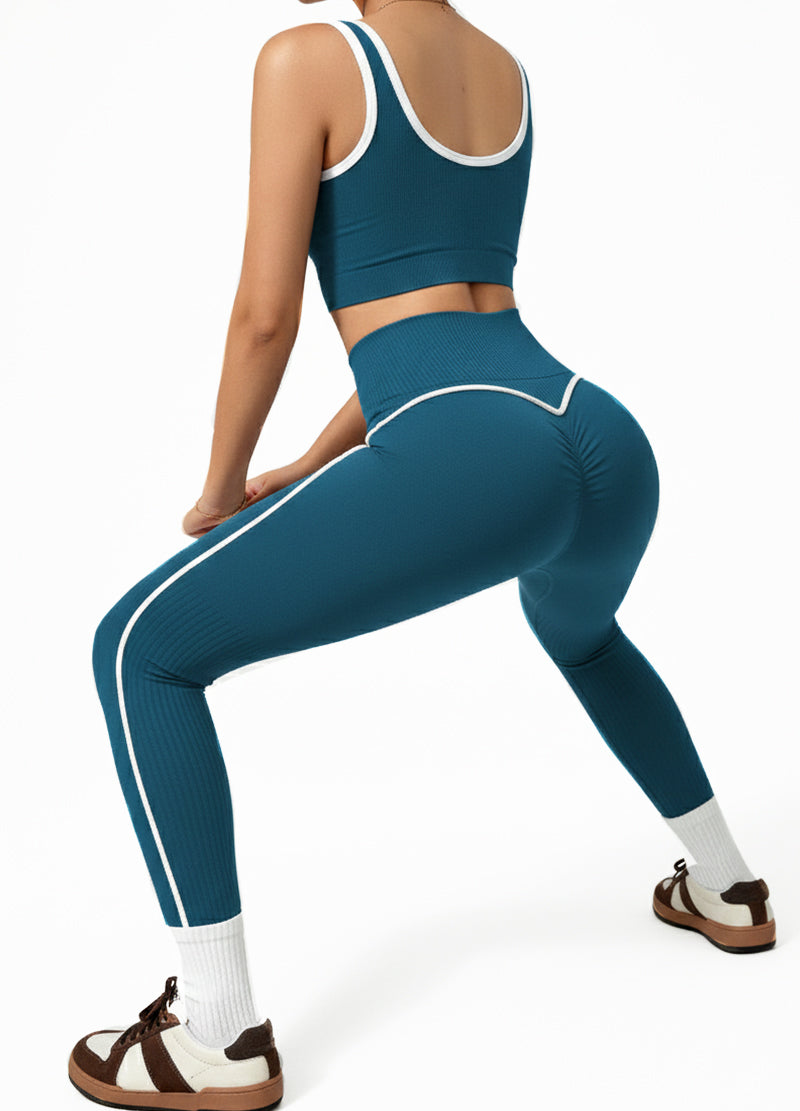 CONTRAST LINE SLEEVELESS LONGPANTS SET(MMS5016) <Bundle>