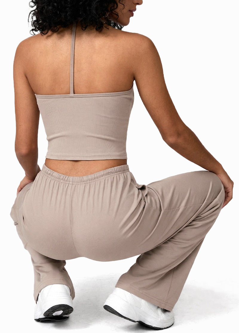 I-BACK HALTER NECK & WIDE-LEG PANTS SET(MMS5018) <Bundle>