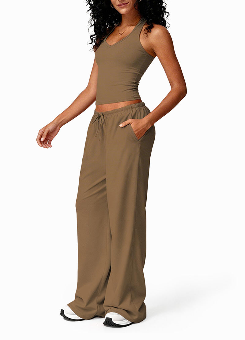 I-BACK HALTER NECK & WIDE-LEG PANTS SET(MMS5018) <Bundle>
