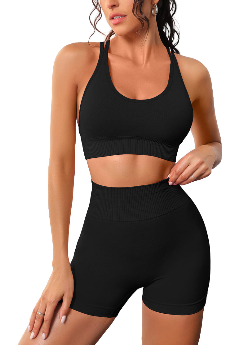 FANCY BACK YOGA SHORT SET (MMS7022) <Bundle>