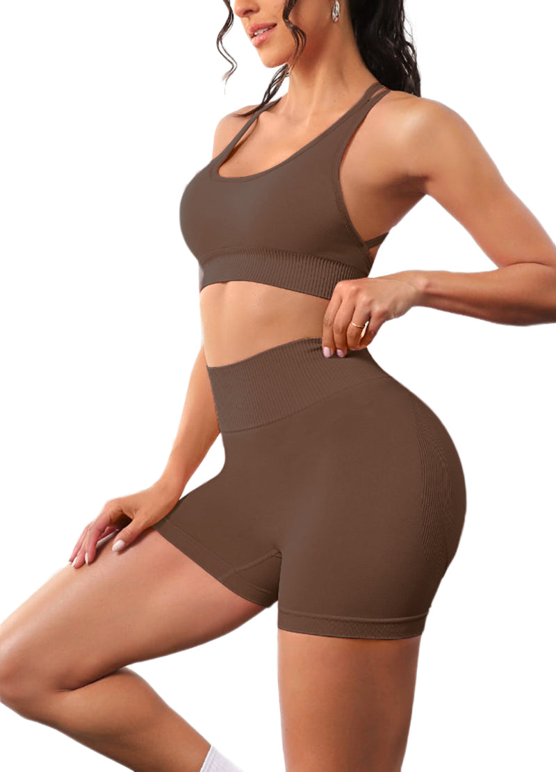 FANCY BACK YOGA SHORT SET (MMS7022) <Bundle>