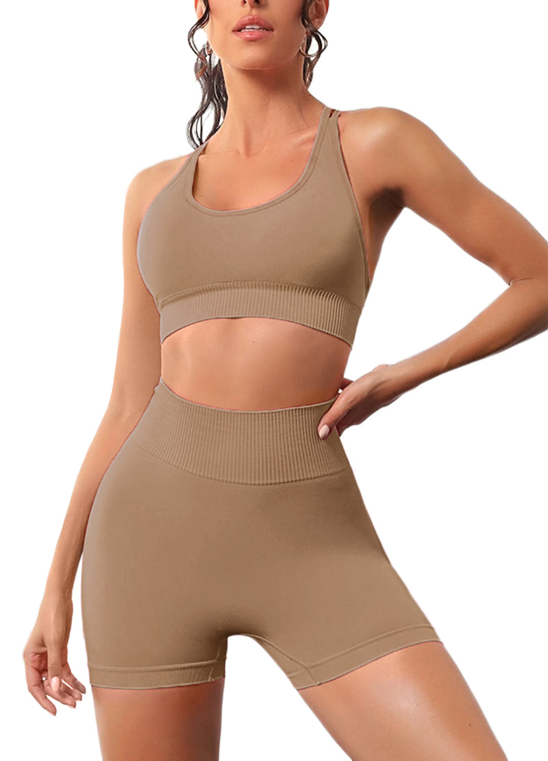 FANCY BACK YOGA SHORT SET (MMS7022) <Bundle>