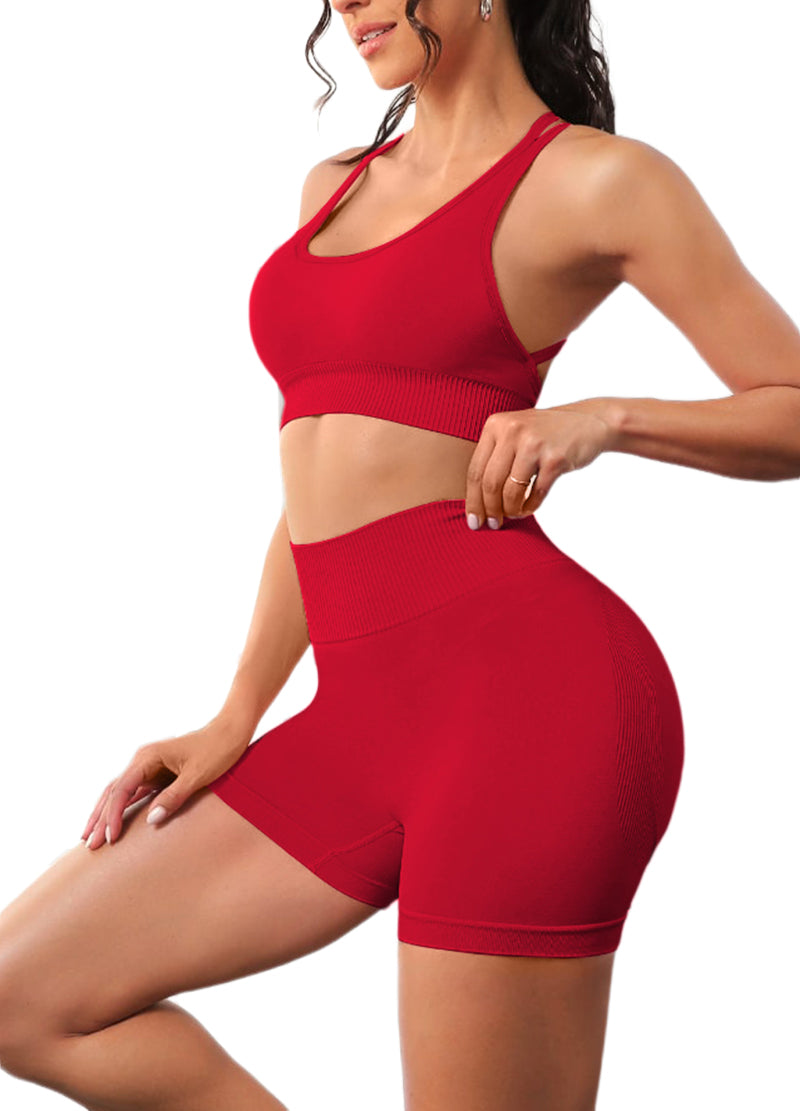 FANCY BACK YOGA SHORT SET (MMS7022) <Bundle>