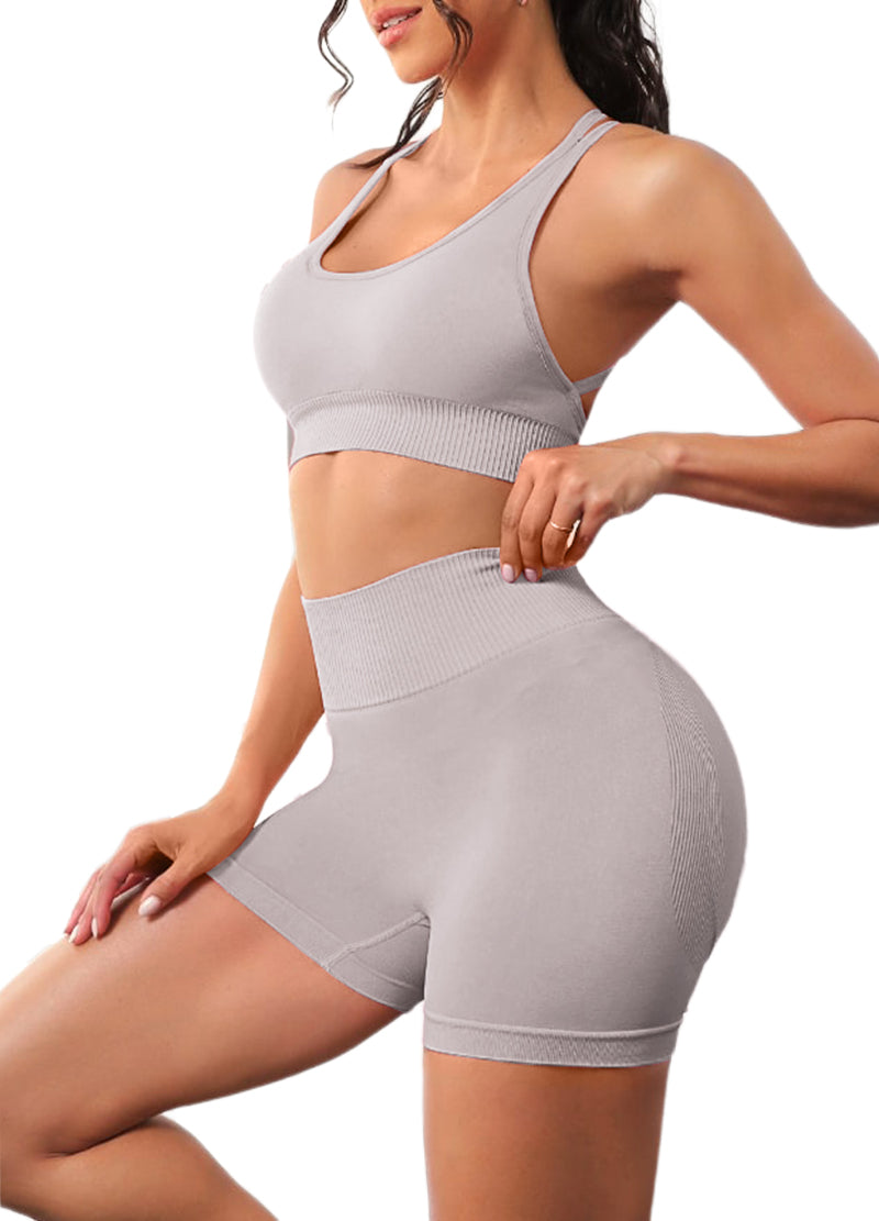 FANCY BACK YOGA SHORT SET (MMS7022) <Bundle>