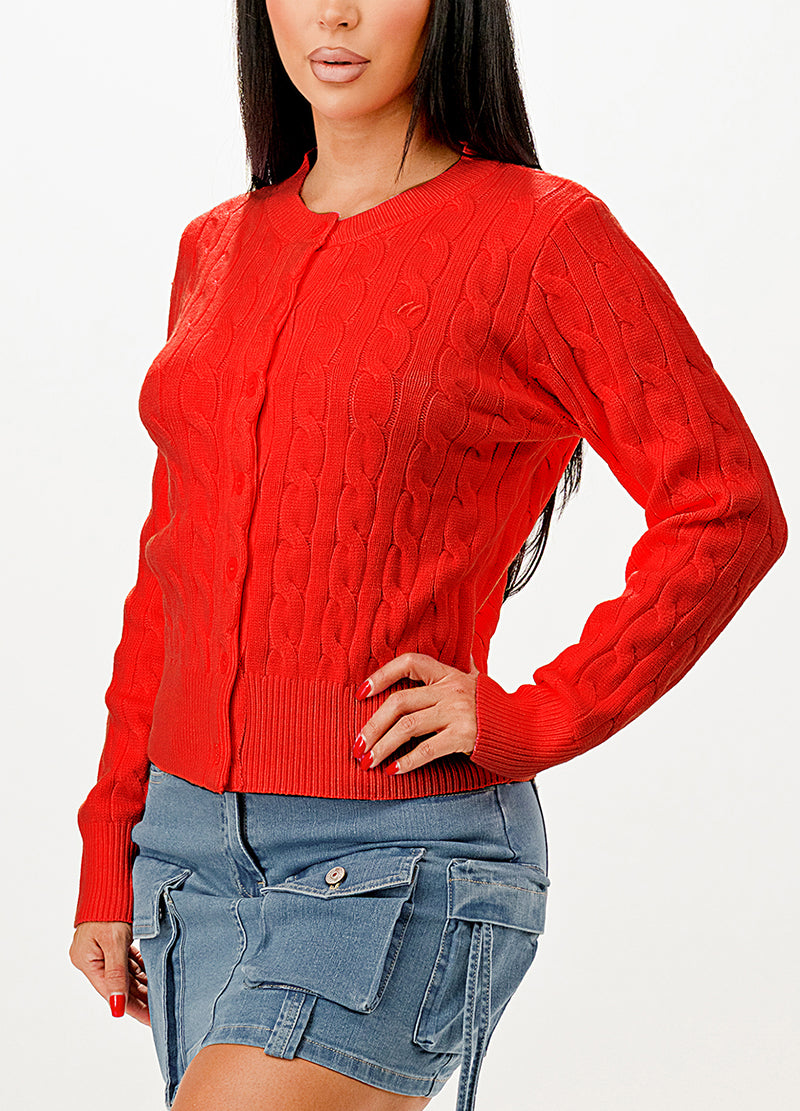 CABLE-KNIT CLASSIC CARDIGAN SWEATER(MMT7005) <Bundle>