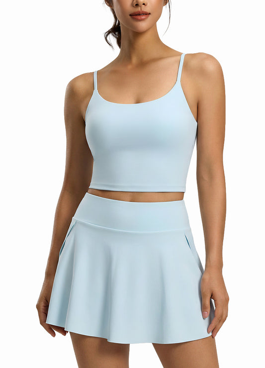 CROSS-BACK VEST TWO-PIECE CROSSOVER HEM SKIRT SET(MMS8035) <Bundle>