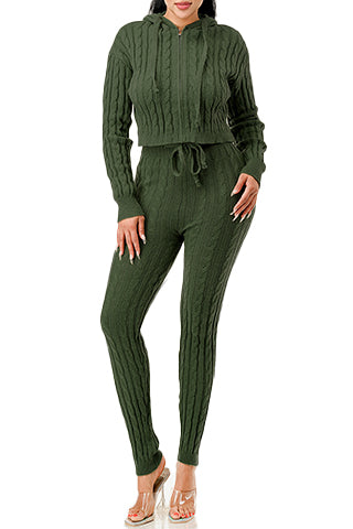 ZIP UP CABLE HOODIE SWEATER SET(MMS9001) <Bundle>