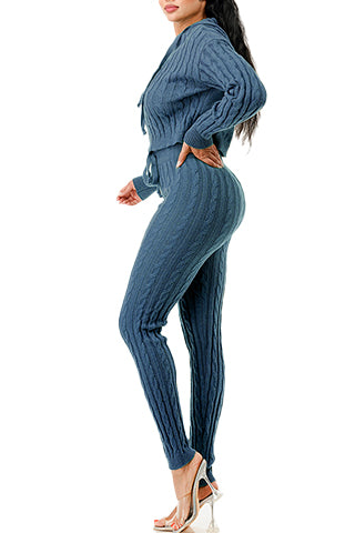 ZIP UP CABLE HOODIE SWEATER SET(MMS9001) <Bundle>