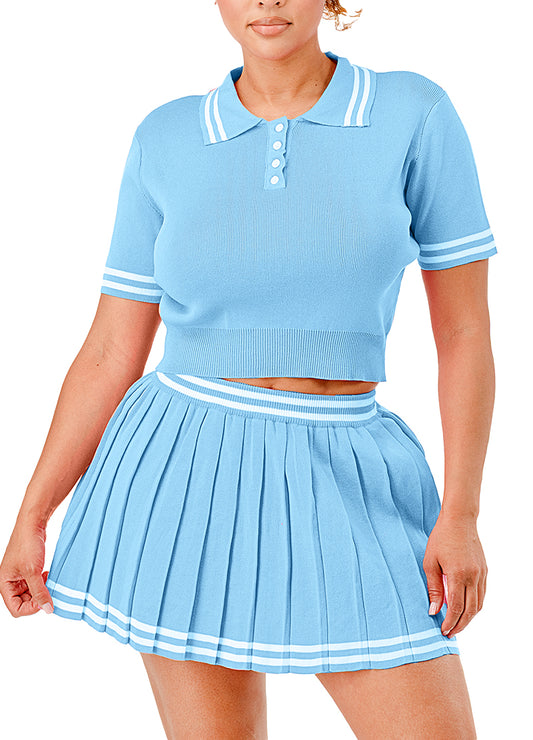 PLEATED SKIRT  SWEATER SET(MMS9006) <Bundle>