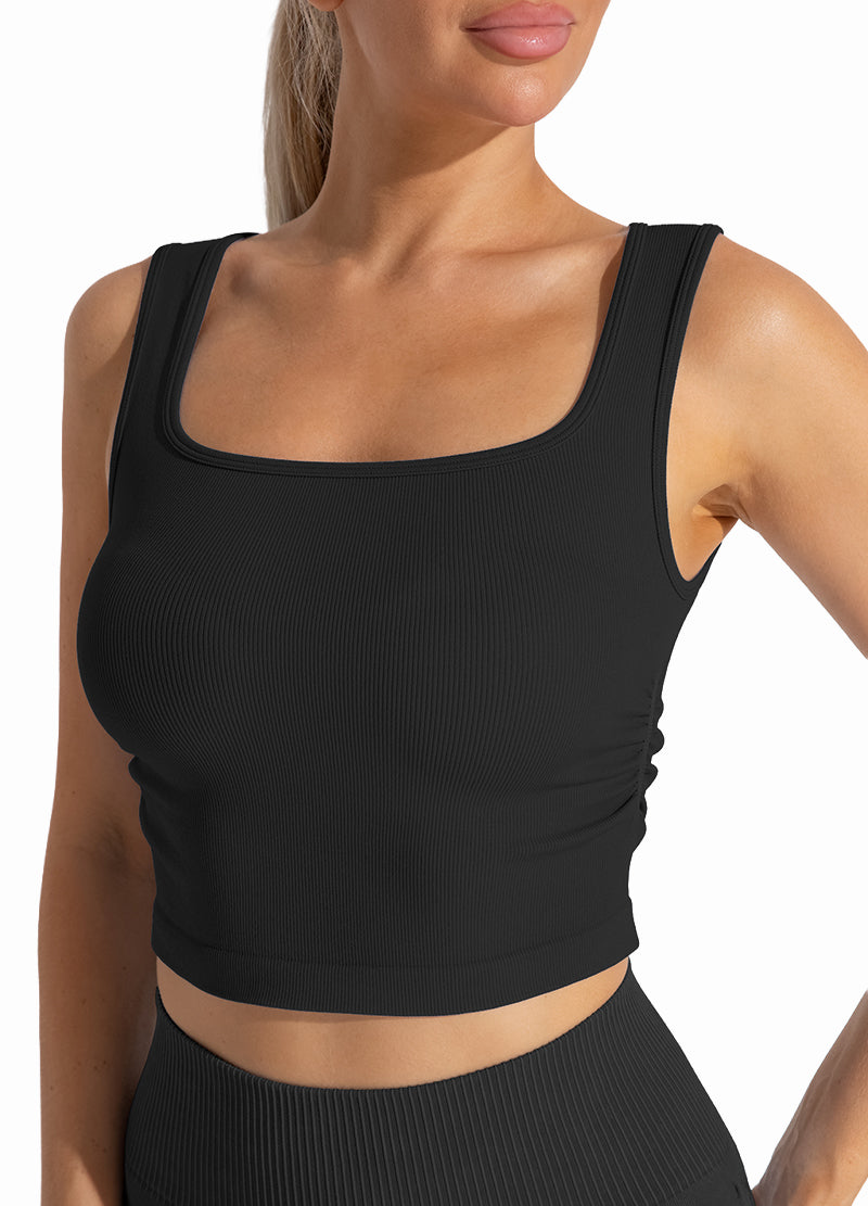 SQUARE NECK SIDE SHIRRING SLEEVELESS TOP(MMT1006) <Bundle>