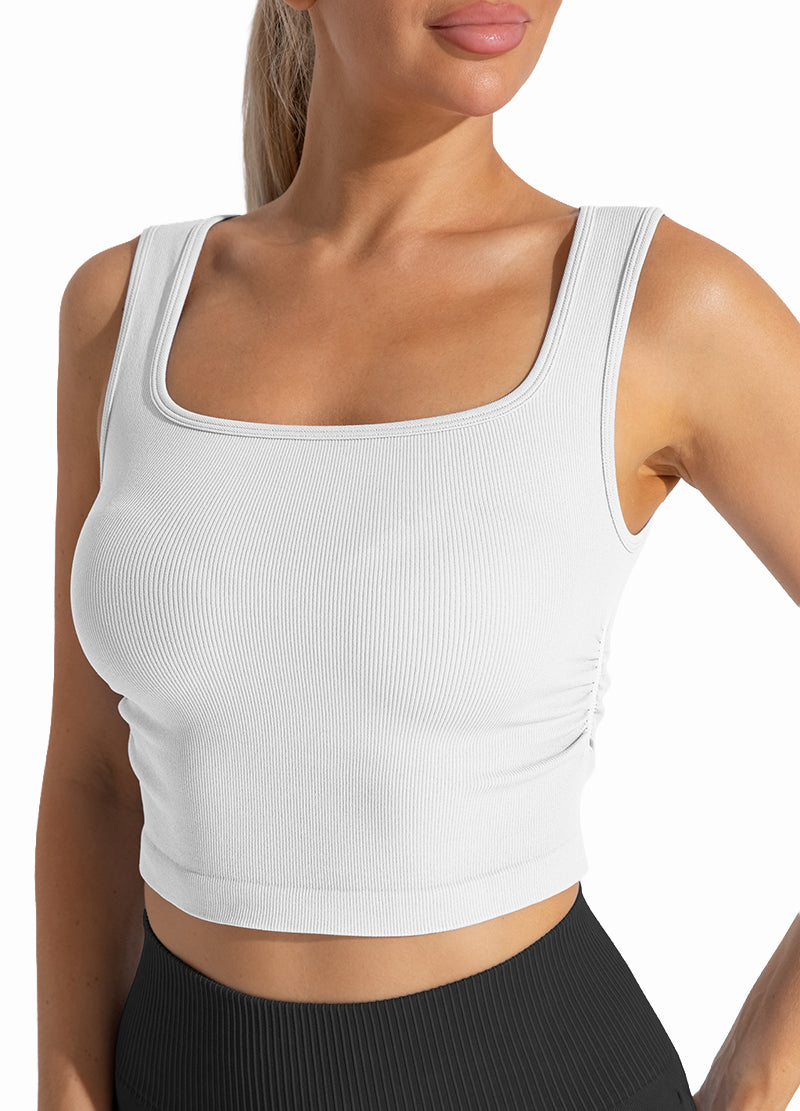 SQUARE NECK SIDE SHIRRING SLEEVELESS TOP(MMT1006) <Bundle>