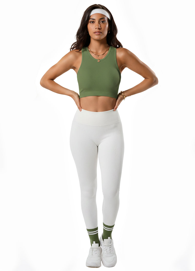 SLIM-FIT SEAMLESS RIBBED SLEEVELESS CROP TOP(MMT1008) <Bundle>