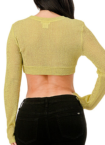 TEXTURED MESH CROP TOP(MMT3003) <Bundle>