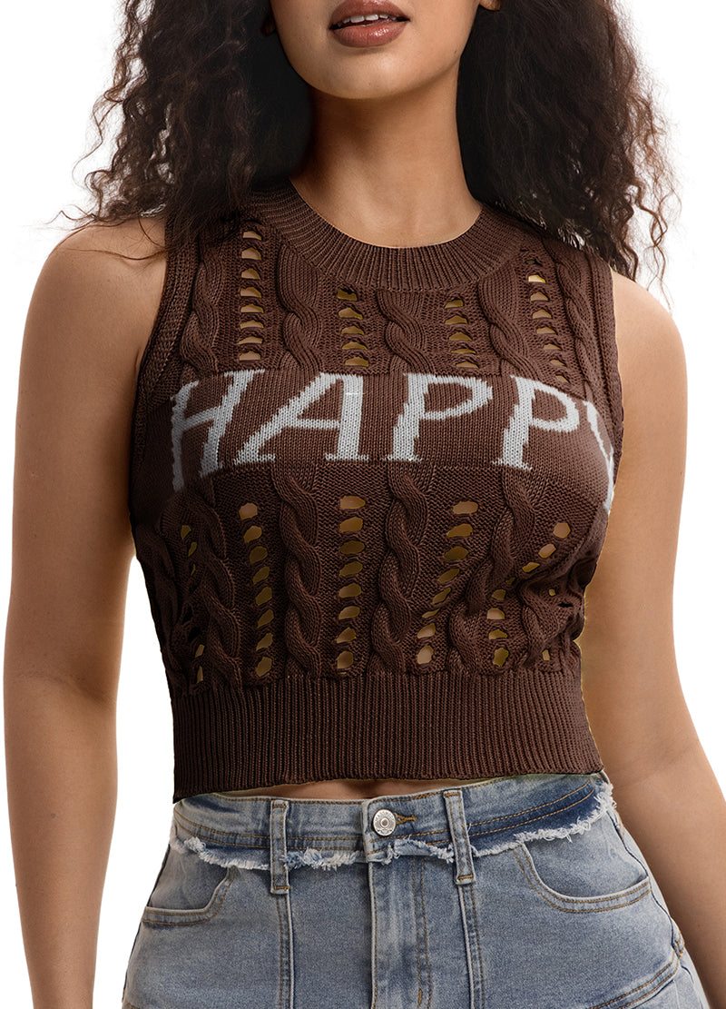 EMBROIDERED LETTERING KNIT VEST(MMT7003) <Bundle>