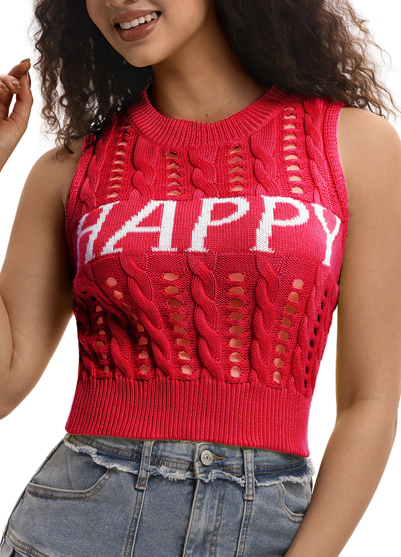 EMBROIDERED LETTERING KNIT VEST(MMT7003) <Bundle>