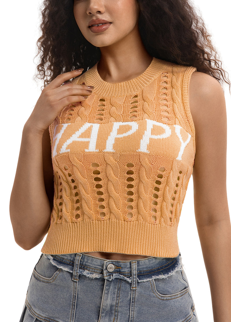 EMBROIDERED LETTERING KNIT VEST(MMT7003) <Bundle>
