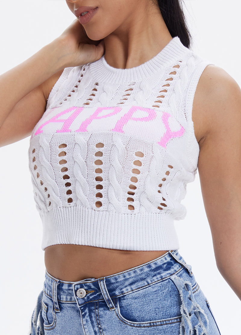EMBROIDERED LETTERING KNIT VEST(MMT7003) <Bundle>