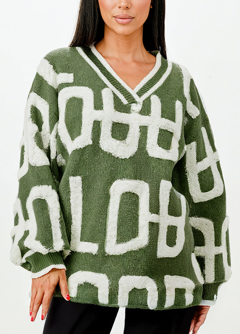 V-NECK TWO-TONE EMBOSSED SWEATER(MMT7004) <Bundle>