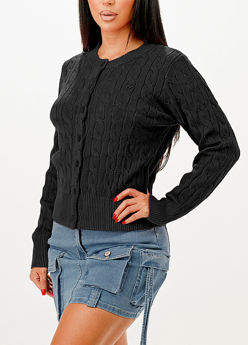 CABLE-KNIT CLASSIC CARDIGAN SWEATER(MMT7005) <Bundle>