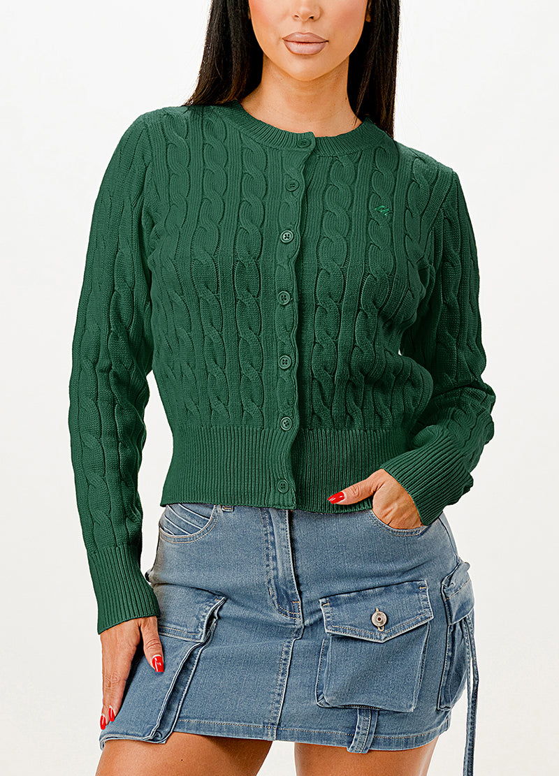 CABLE-KNIT CLASSIC CARDIGAN SWEATER(MMT7005) <Bundle>