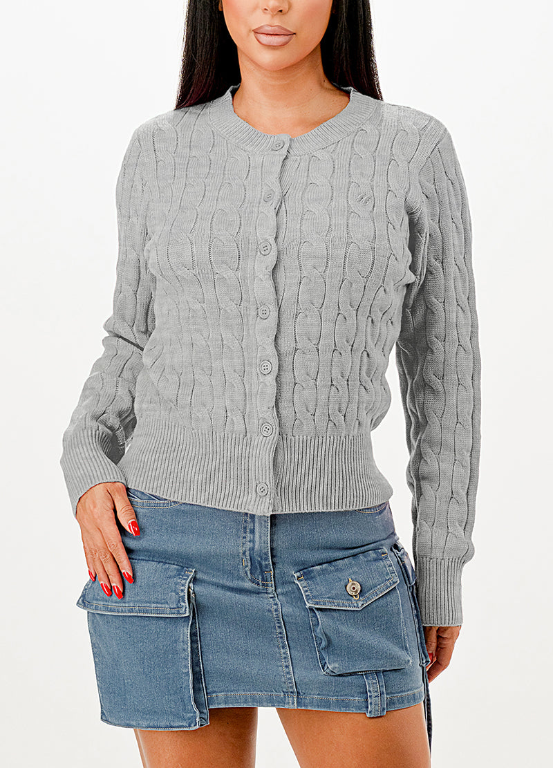 CABLE-KNIT CLASSIC CARDIGAN SWEATER(MMT7005) <Bundle>