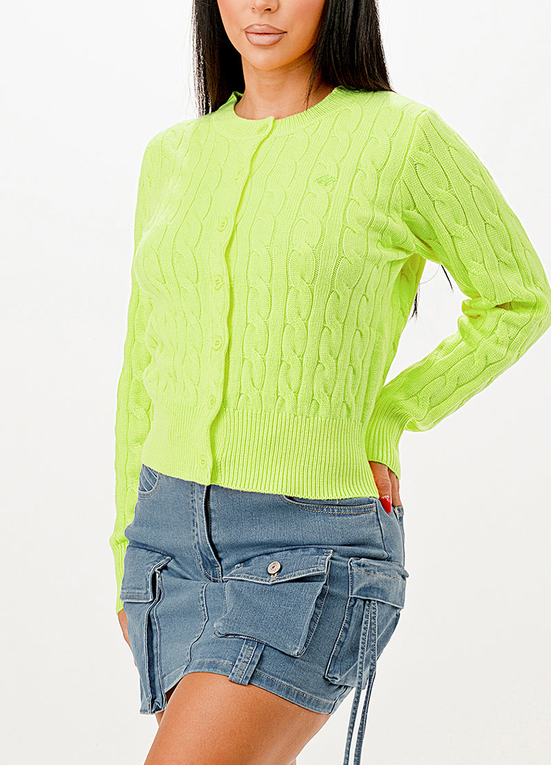 CABLE-KNIT CLASSIC CARDIGAN SWEATER(MMT7005) <Bundle>