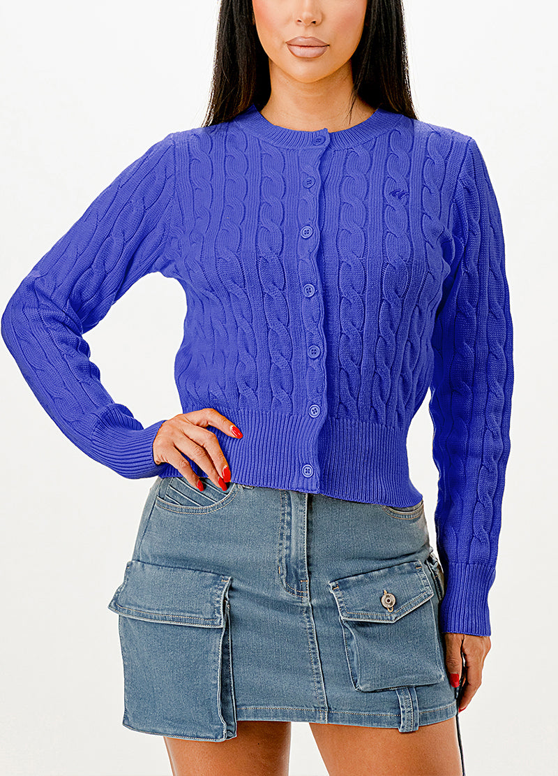CABLE-KNIT CLASSIC CARDIGAN SWEATER(MMT7005) <Bundle>
