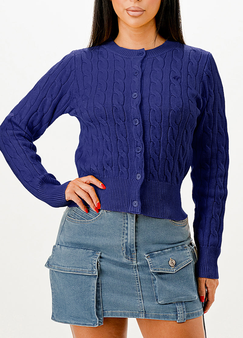 CABLE-KNIT CLASSIC CARDIGAN SWEATER(MMT7005) <Bundle>