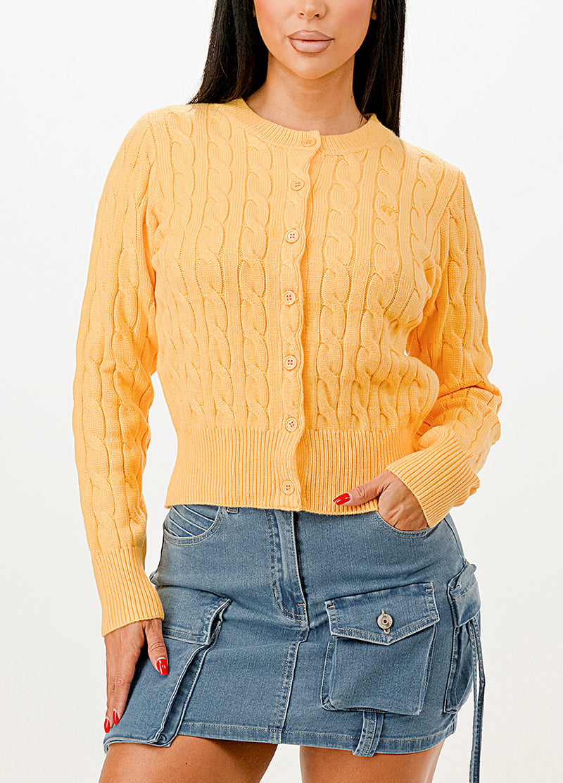 CABLE-KNIT CLASSIC CARDIGAN SWEATER(MMT7005) <Bundle>