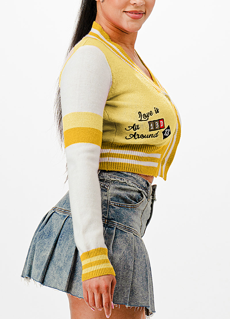 SPORTY COLOR-BLOCK OPEN CROP SWEATER(MMT7006) <Bundle>