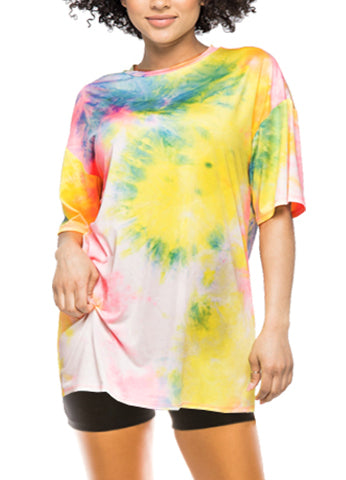 (TB6890) TIE DYE BOXY T SHIRTS DRESS(TB6889) <Bundle>