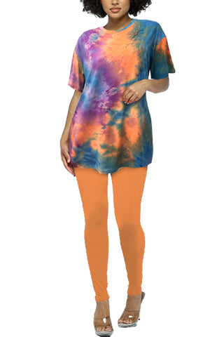 (TB6890) TIE DYE BOXY T SHIRTS DRESS(TB6889) <Bundle>