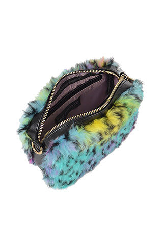 Multi Color Leo Faux Fur Cross Body Bag 8W*4H*3D(HPC3342) <Bundle>