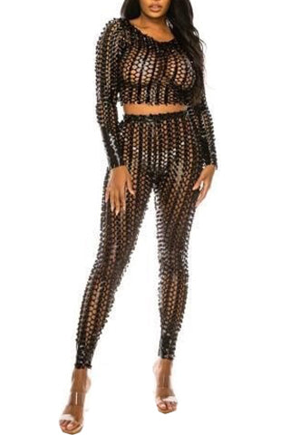 FOIL BIG MESH TOP & LEGGING SET-REG(K6334TSETR) <Bundle>