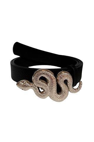PU GOLD SNAKE BUCKLE BELT 34.5"L*1"W(MA0163) <Bundle>