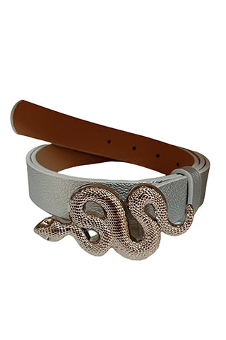 PU GOLD SNAKE BUCKLE BELT 34.5"L*1"W(MA0163) <Bundle>