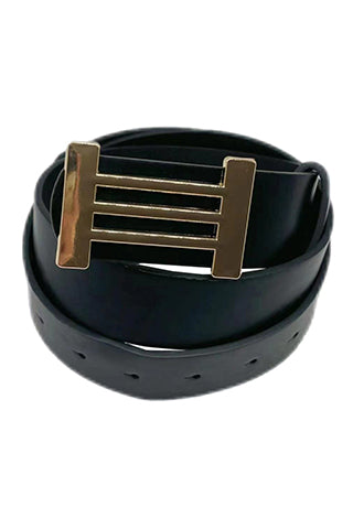 PU/ METAL ACCENTED BUCKLE BELT  45"L*1.5" W(MA0253GD) <Bundle>