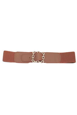 PU SQUARE BUCKLE ELASTIC BELT W 1.95"(MA0271) <Bundle>