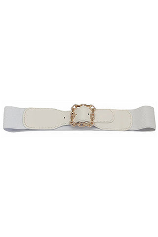 PU SQUARE BUCKLE ELASTIC BELT W 1.95"(MA0271) <Bundle>