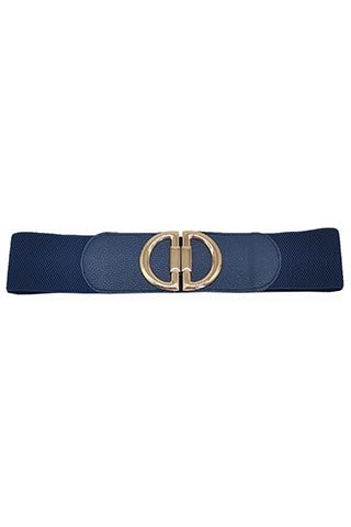 PU GOLD BUCKLE ELASTIC BELT W 2.30"(MA0275) <Bundle>