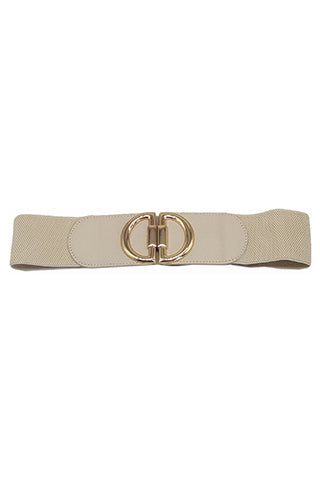 PU GOLD BUCKLE ELASTIC BELT W 2.30"(MA0275) <Bundle>