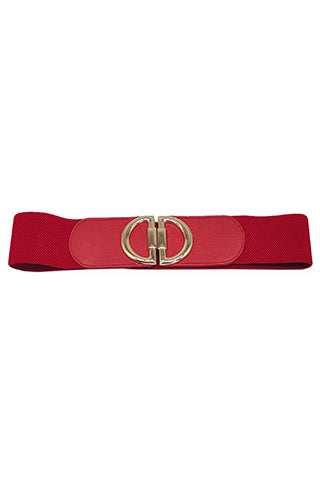 PU GOLD BUCKLE ELASTIC BELT W 2.30"(MA0275) <Bundle>